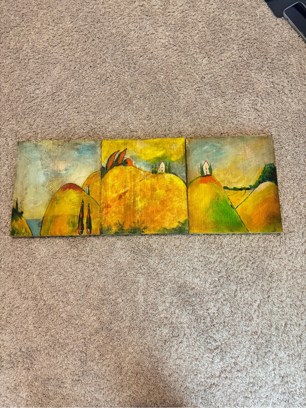 Southern Living Janet Weed Beaver Tuscan Trio Paintings Wall Art Decor 11" X12"